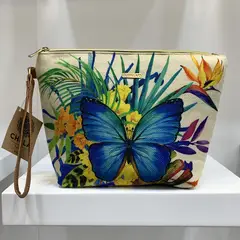 CHULA TULUM - COSMETIQUERA MODELO ALINE DISEÑO JARDIN DE MARIPOSA