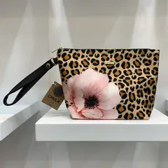 CHULA TULUM - COSMETIQUERA MODELO ALINE DISEÑO FLOR GUEPARDO