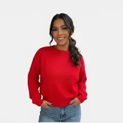 GENERICO - Sueter Mujer Casual Cerrada Mlarga Clasico 359G-25 Color Rojo