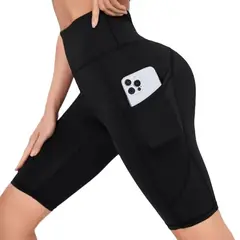 EPAUS - Biker Deportivo Mujer Tiro Alto con Bolsillo Lateral Alta Compresión