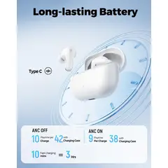 SOUNDPEATS - Audífonos Q3 Pro Blanco Audífonos In-Ear 42 Horas