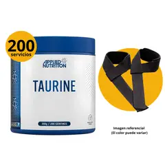 APPLIED NUTRITION - SUPLEMENTO DE TAURINA 200GR CON STRAPS - AMINOACIDO DE ALTO RENDIMIENTO