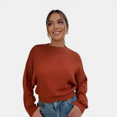 GENERICO - Sueter Mujer Casual Cerrada Mlarga Clasico 359G-25 Color Ladrillo