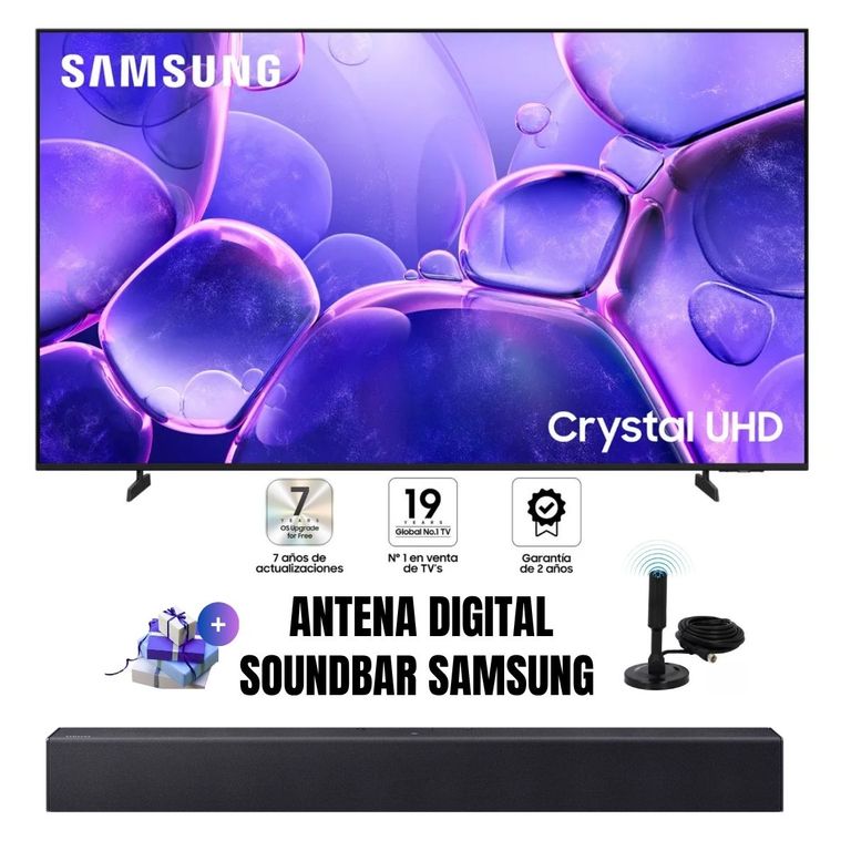 Televisor Smart TV 65Crystal UHD 4K UN65U8000FGXPE + Antena Digital + Soundbar