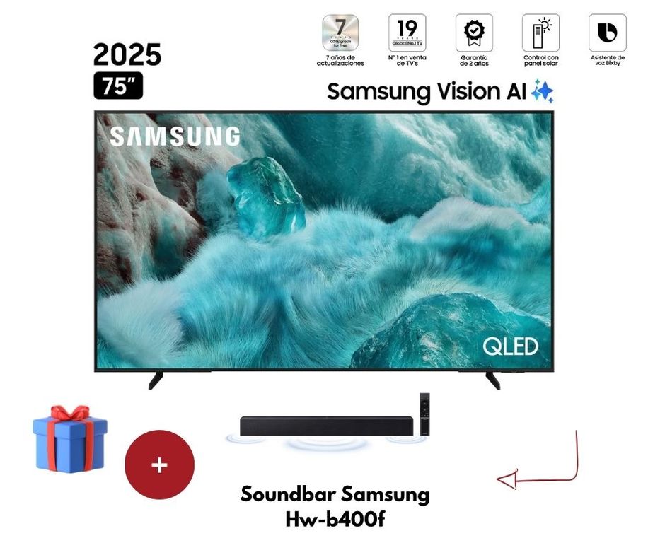 75 QLED Q7F Vision AI Smart TV 2025 cn Soundbar Hw-b400f