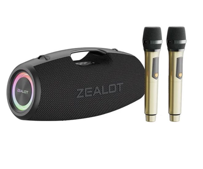 PARLANTE S78 CON 2 MICROFONOS NEGRO