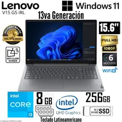 LENOVO - Laptop V15 G5 IRU Intel Core i3-1315U 8GB RAM 256GB SSD 15.6" FHD - 83GW005NLD