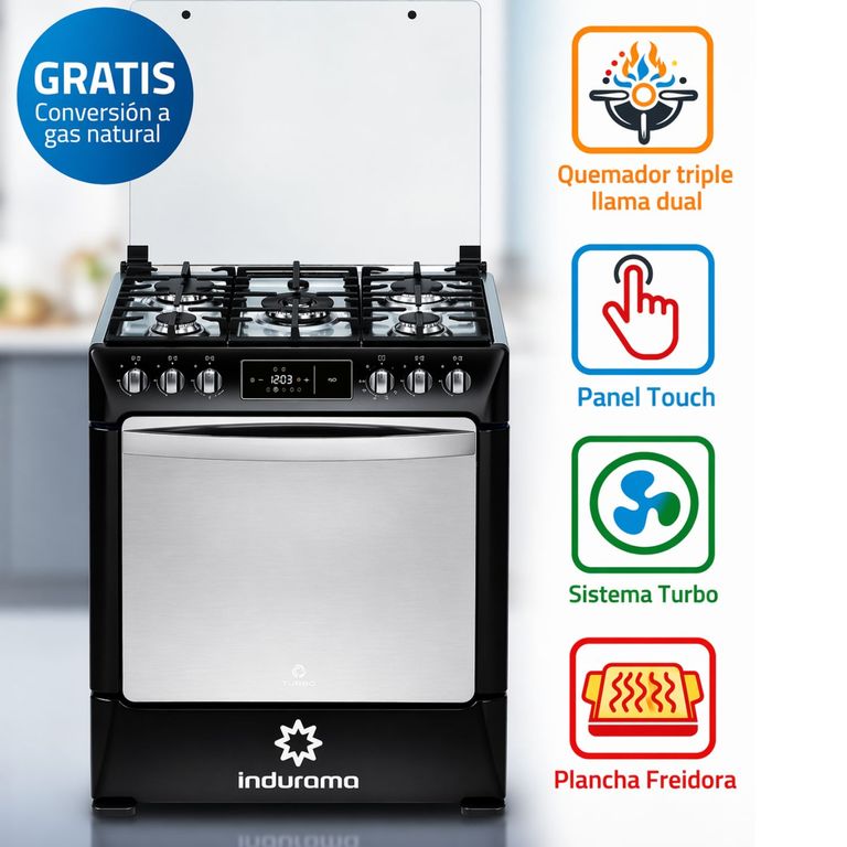 Cocina Niza 5 Hornillas Negro