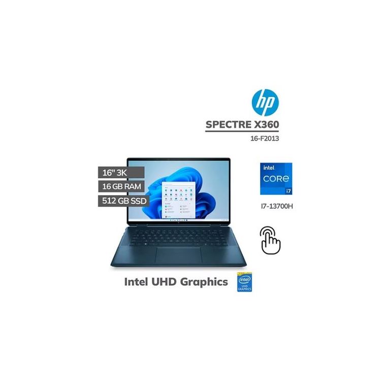 Spectre x360 16 Táctil Core i7-13700H 16GB RAM 512GB SSD Iris Xe