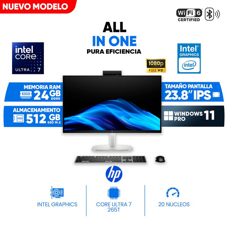 All In One Pro Studio 4 G1i, 23.8" Full Hd IPS, Core Ultra 7 265T, 24GB DDR5, 512GB SSD