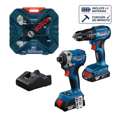BOSCH - Taladro GSB 185-LI + Atornillador GDR 18V-215 + 34pz