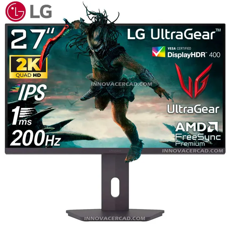 Monitor 27G610A-B Ultragear QHD (2560 x 1440) IPS de 27, 200Hz, 1ms, DisplayHDR 400