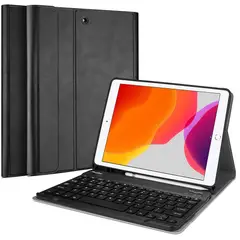PUREPOWER - Funda con teclado de español Ñ para iPad 9ª/8ª/7ª 10.2"& iPad Air 3 10.5"& iPad Pro 10.5"