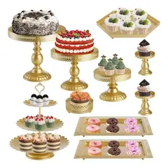 EVERSO - Juego De 10 Soportes Para Tartas, Juego De Soporte De Metal Para Postre