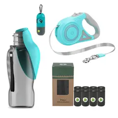 GENERICO - KIT PASEO PERRO COMPLETO 4 EN 1 CON CORREA LED