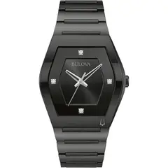 Bulova - RELOJ MODERNO HOMBRE CRONÓGRAFO 3 AGUJAS CON DIAMANTES GEMINI NEGRO
