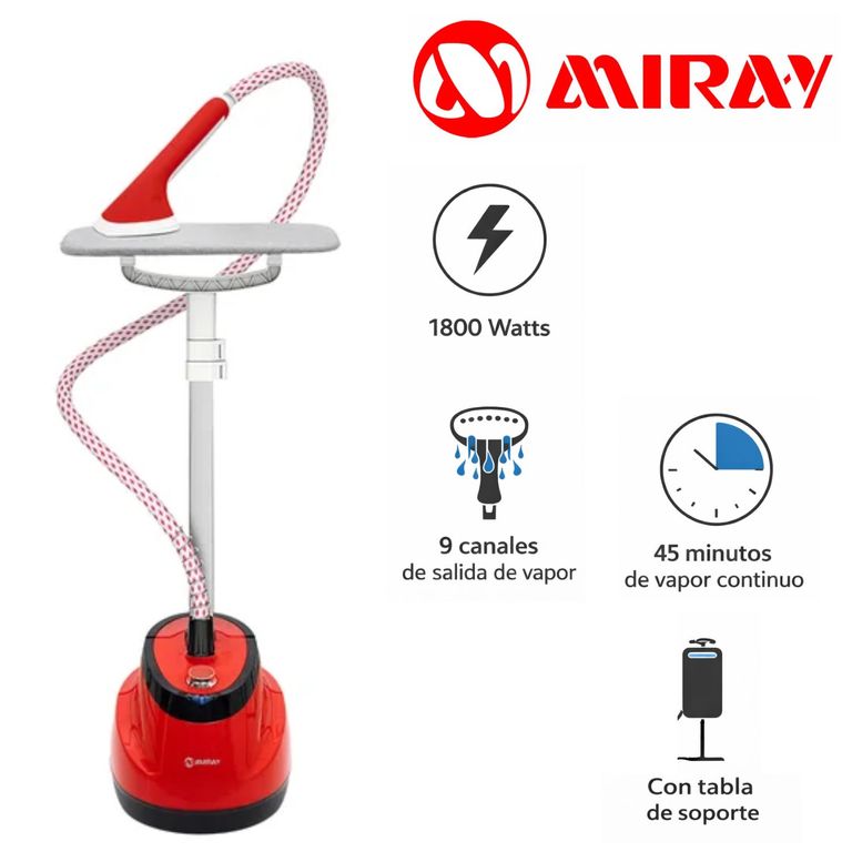Vaporizador de prendas VPM 10 con tabla de soporte 1800 Watts Rojo