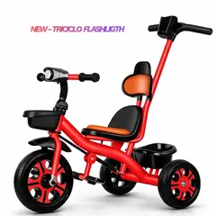 GENERICO - Triciclo Guiador Para Niños Flashlight - Rojo