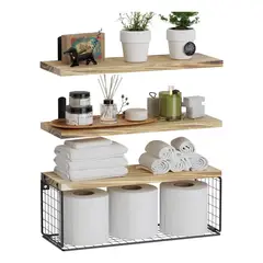 EVERSO - Repisas Flotantes De Pared X3 Estante Organizador Para Baño