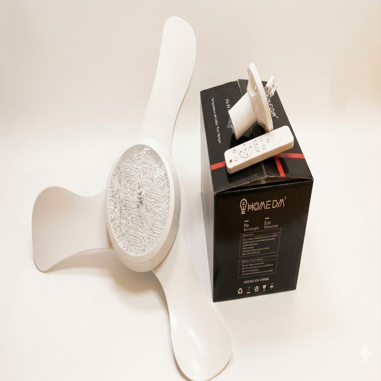Ventilador de Techo LED 24W con Control Remoto - Socket E27 - 3 Tonos de Luz