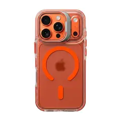 GENERICO - Case IPhone 17 Pro Max con Parante de Camara Transparente con Magsafe Naranja