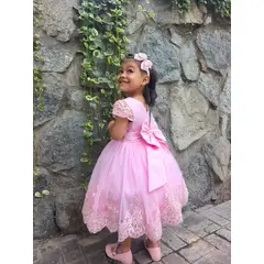 BANNITAS - VESTIDO DE FIESTA PARA NIÑAS PRINCESA ROSADO T12M