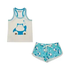POKEMON - Conjunto Pijama 2 Piezas Mujer Snorlax Talla M