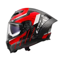 LS2 - CASCO MOTO DRAGON FF807 TRAXX ROJO NEGRO BRILLO