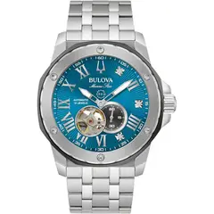 BULOVA - RELOJ MARINE STAR MARC ANTHONY HOMBRE AUTOMÁTICO 3 AGUJAS APERTURA PLATA