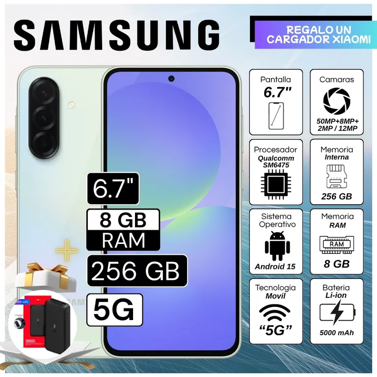 Celular Galaxy A36 5G 6.7" Pulg. 8GB RAM 256GB Android 15 - Verde Claro