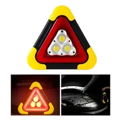 GENERICO - Triangulo de seguridad con luz led de emergencia para vehiculos