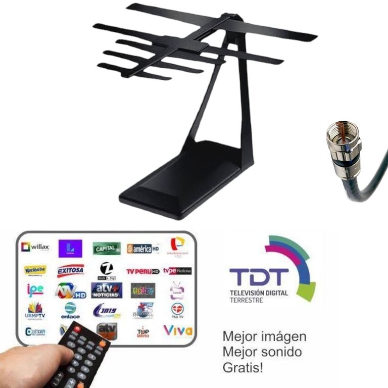 Antena de TV para Señal Digital HD - Capta Canales Locales Gratis Calidad 4K y 1080p