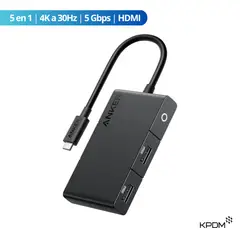 Anker - Hub USB-C 332 (5 en 1) 4K a 30Hz HDMI 5Gbps para Laptop / Tablet / MacBook / iPad - Open Box