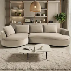 GENERICO - Sofa Apu Curvo Beige Izquierdo