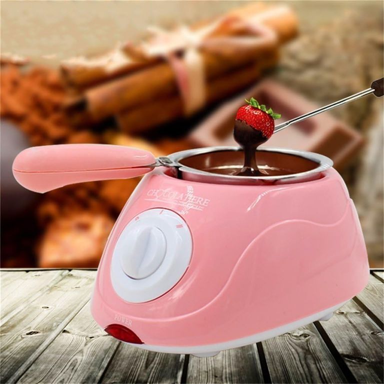 Set Chocolatera Eléctrica Chocolatiere Amarilla Funde, Moldea y Crea Postres Deliciosos