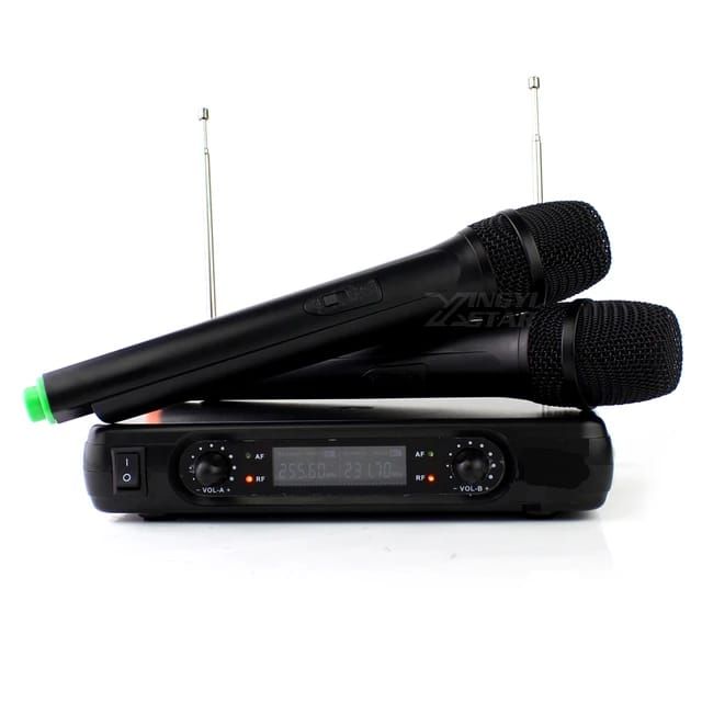 Set 2 Micrófonos Inalámbricos VHF Profesionales XY-V2-P - Recepción Estable y Larga Distancia