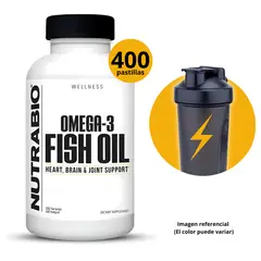 NUTRABIO - FISH OIL OMEGA 3 + SHAKER - 400 SOFTGELS