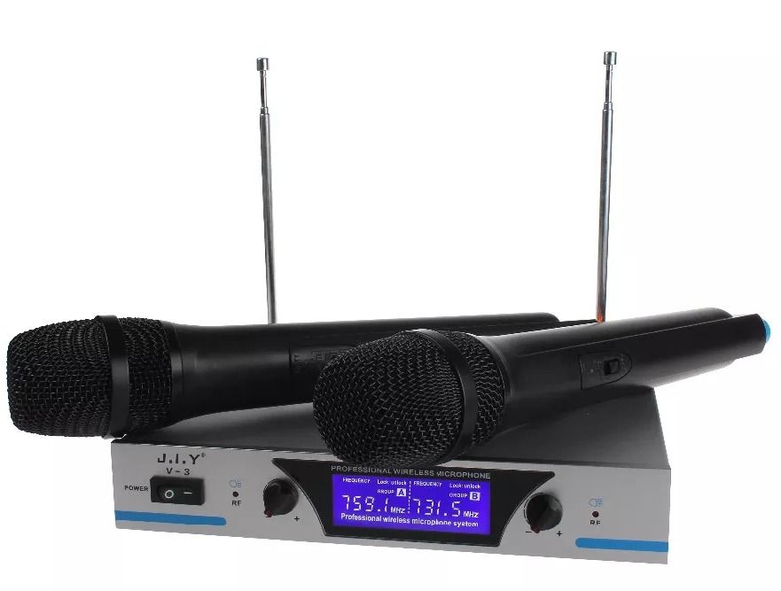 Micrófono Profesional XY-V-3 Inalámbrico Dual - Especial para Conferencias, Iglesias y Karaoke
