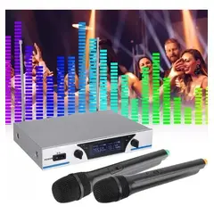 OEM - Set 2 Micrófonos Profesionales XY-V-3 Inalámbricos - Sonido Alta Fidelidad para Eventos y Canto