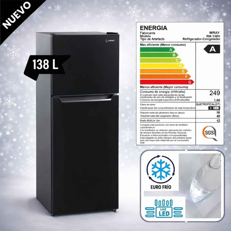 Refrigeradora RM-138H Eurofrío 138L