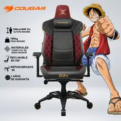 COUGAR - SILLA GAMER ARMOR EVO EDITION LUFFY ONE PIECE ALMOHADA MAGNETICA RECLINA 180°