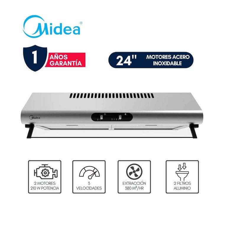 Campana extractora 24" 2 motores Acero Inoxidable MH60F49EM21SB-PE