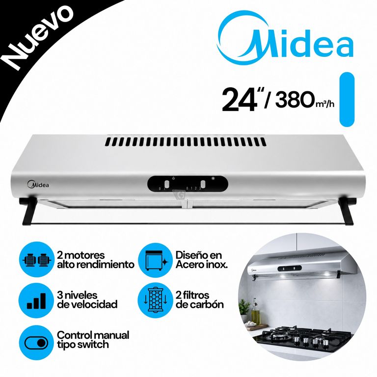 Campana extractora 24" 2 motores Acero Inoxidable MH60F49EM21SB-PE