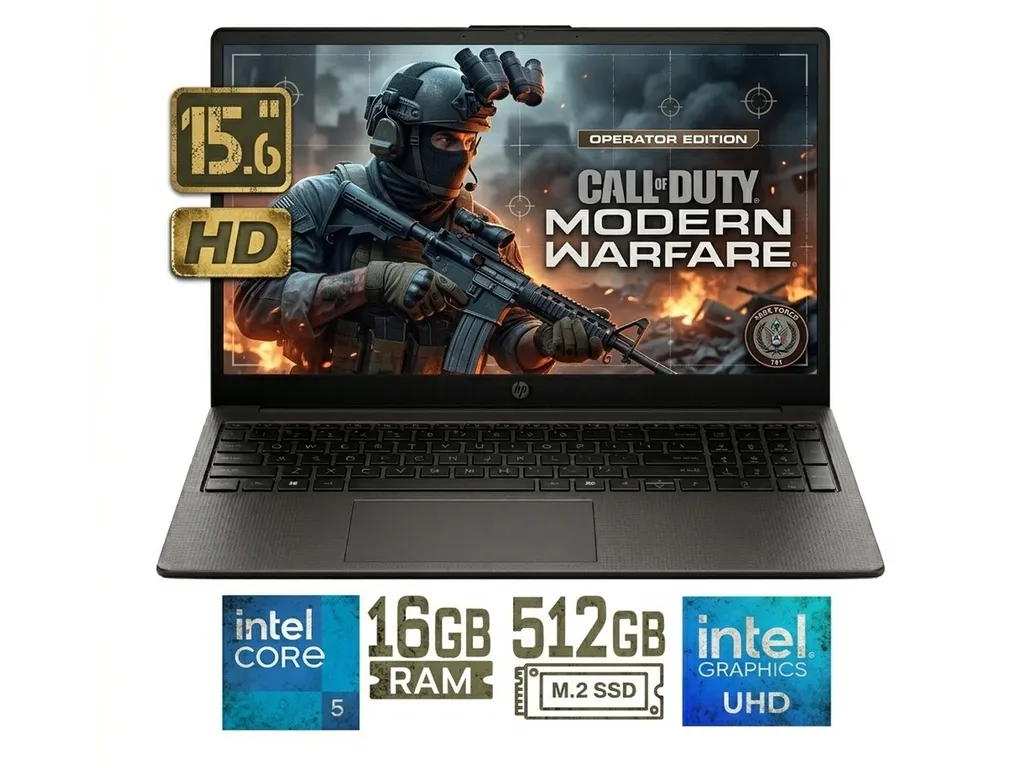 Laptop Intel Core 5 120U RAM 16GB SSD 512GB 250R G10 15.6" HD