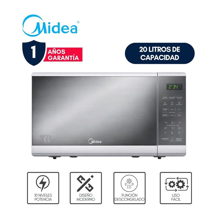 Horno Microondas 20L Practia Puerta Espejo MMDF07S2MG-PE
