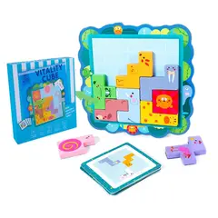 GENERICO - Juego Didáctico Tetris de Animales - Celeste