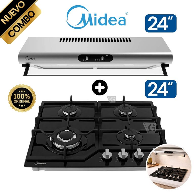Combo Encimera MTGB24R3402GG y Campana MH60F49EM21SB