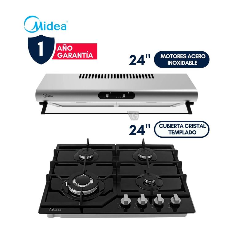 Combo Encimera MTGB24R3402GG y Campana MH60F49EM21SB