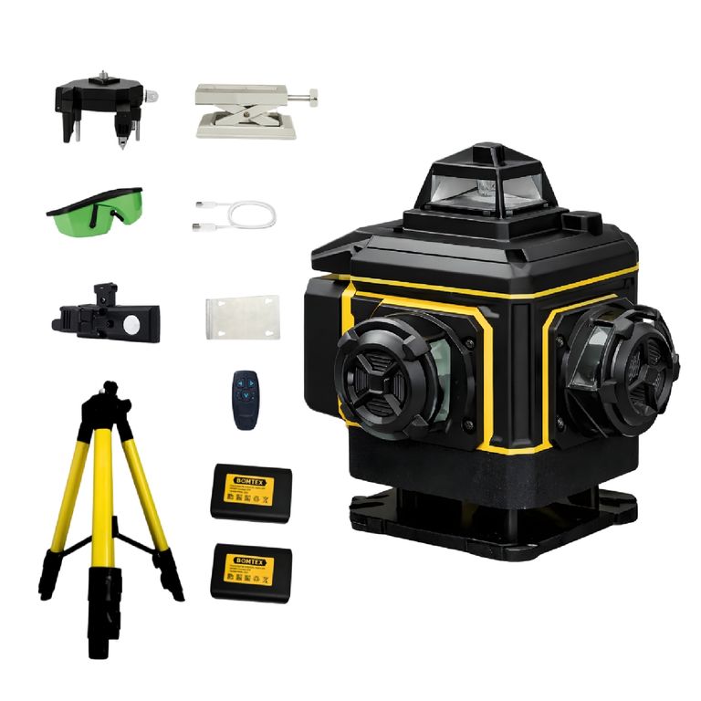 NIVEL LÁSER 360° 3 LÍNEAS VERDE AUTONIVELANTE CON ACCESORIOS – USO PROFESIONAL