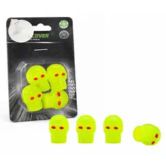 OEM - Tapas Para Pitón De Llanta Calabera Verde Neón